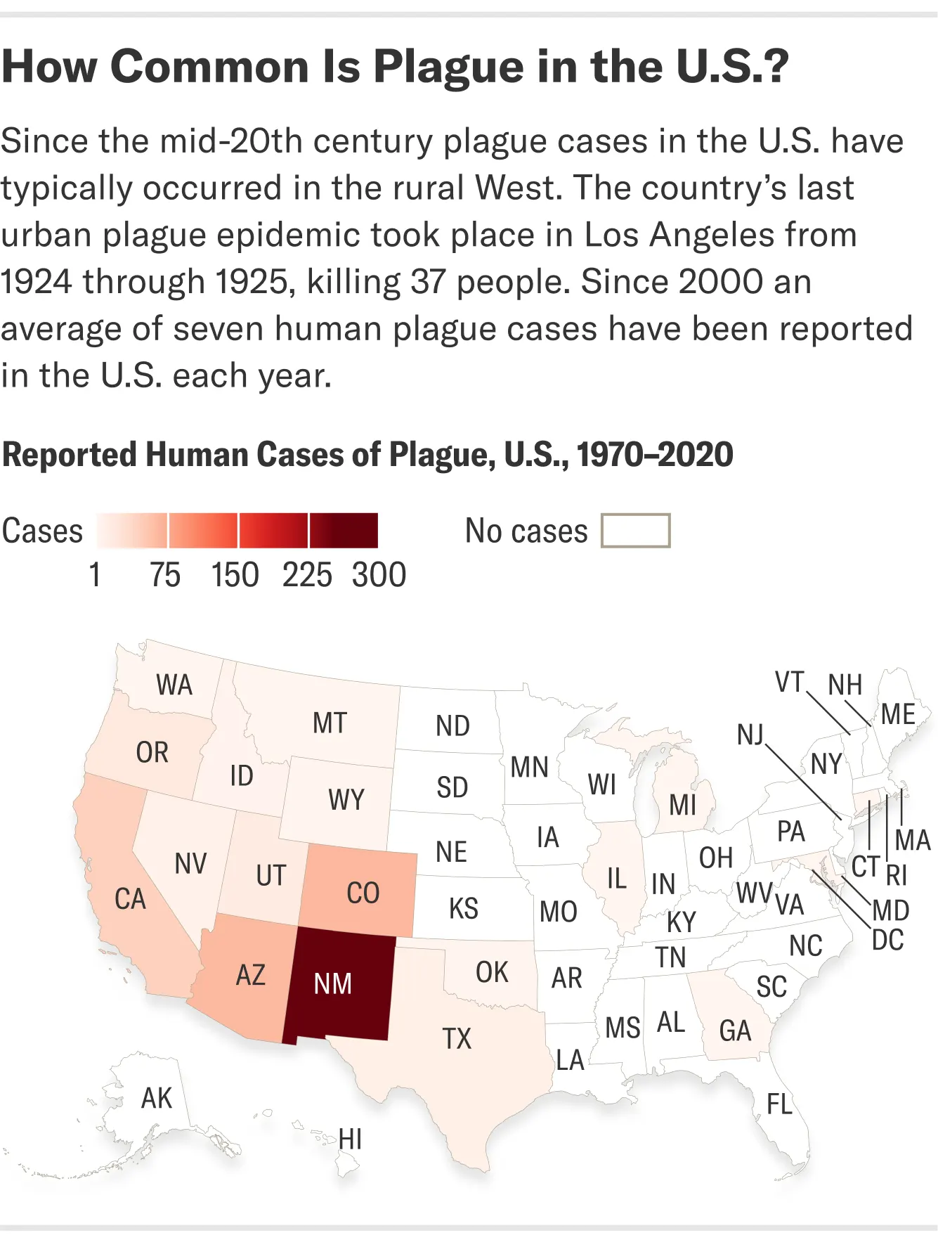 Врачи в США диагностируют около 10 случаев чумы в год
